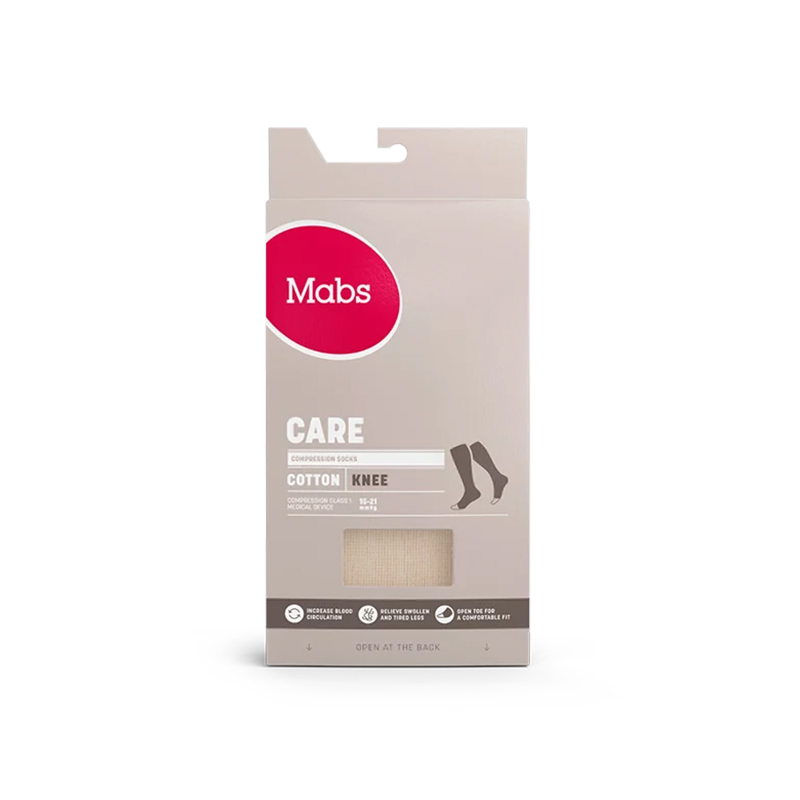 Mabs Nature Care - Kompresjonsklasse 1 - Knestrømpe uten tå