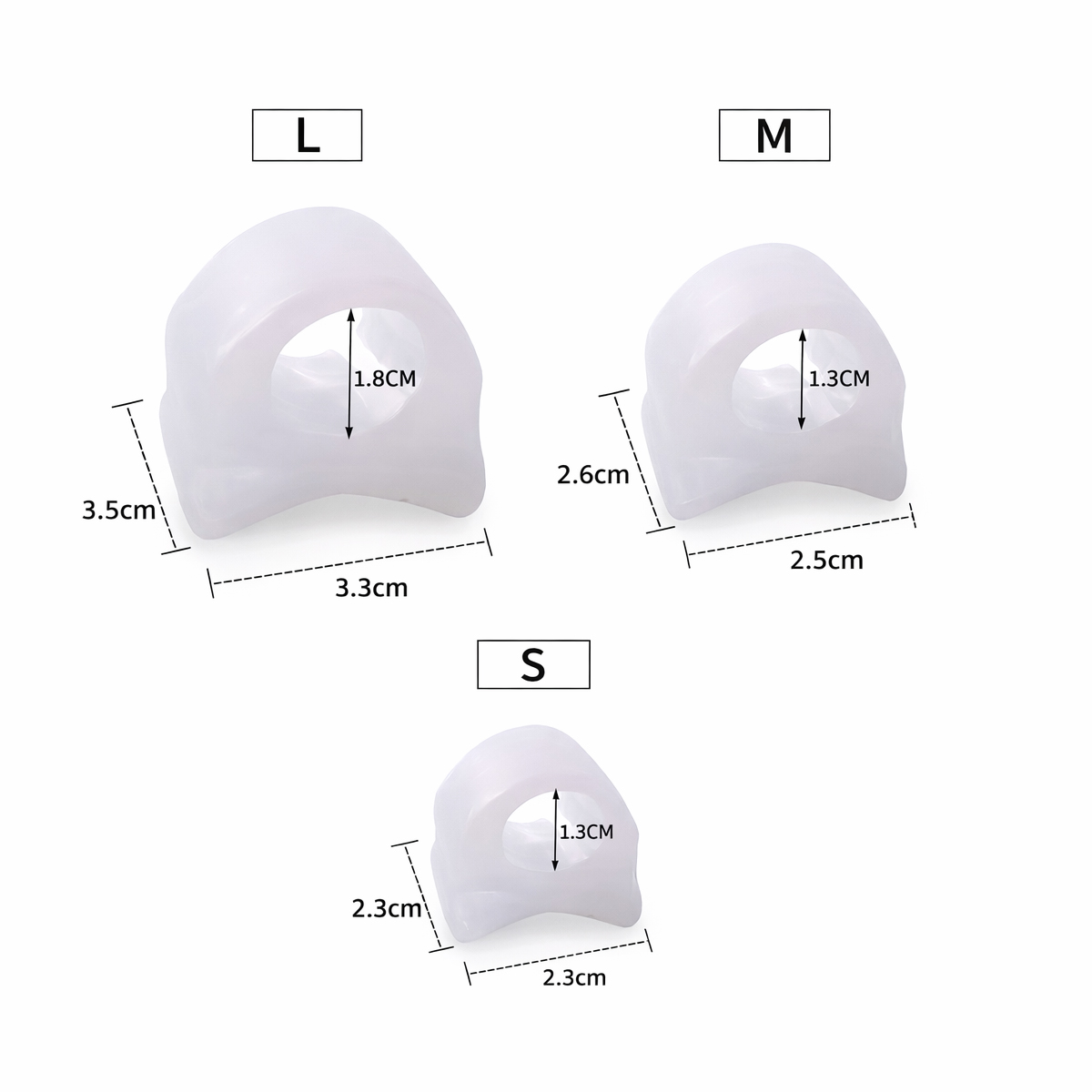 Tåring med tåspreder - 2 stk - Separer tærne ved hallux valgus