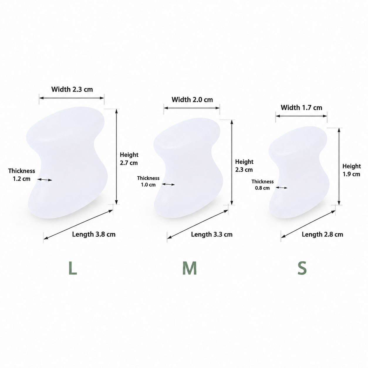 Tåspreder for hallux valgus - 2 stk - Separerer tærne for å redusere smerte