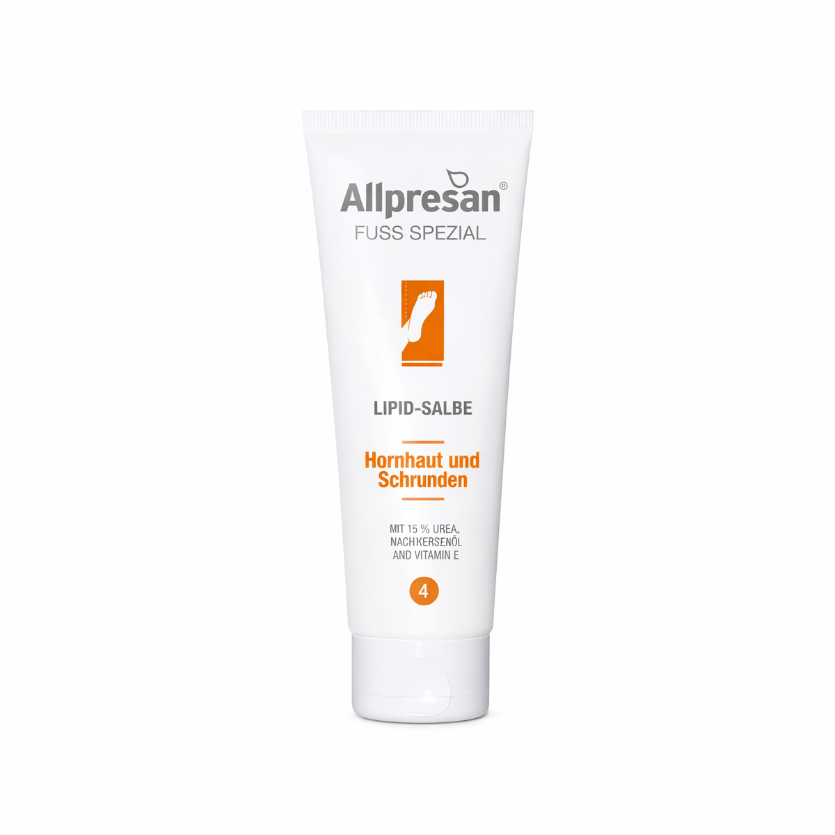 Allpresan (4) Pedicare fotsalve - 125 ml - Krem for tørr hud og sprukne hæler