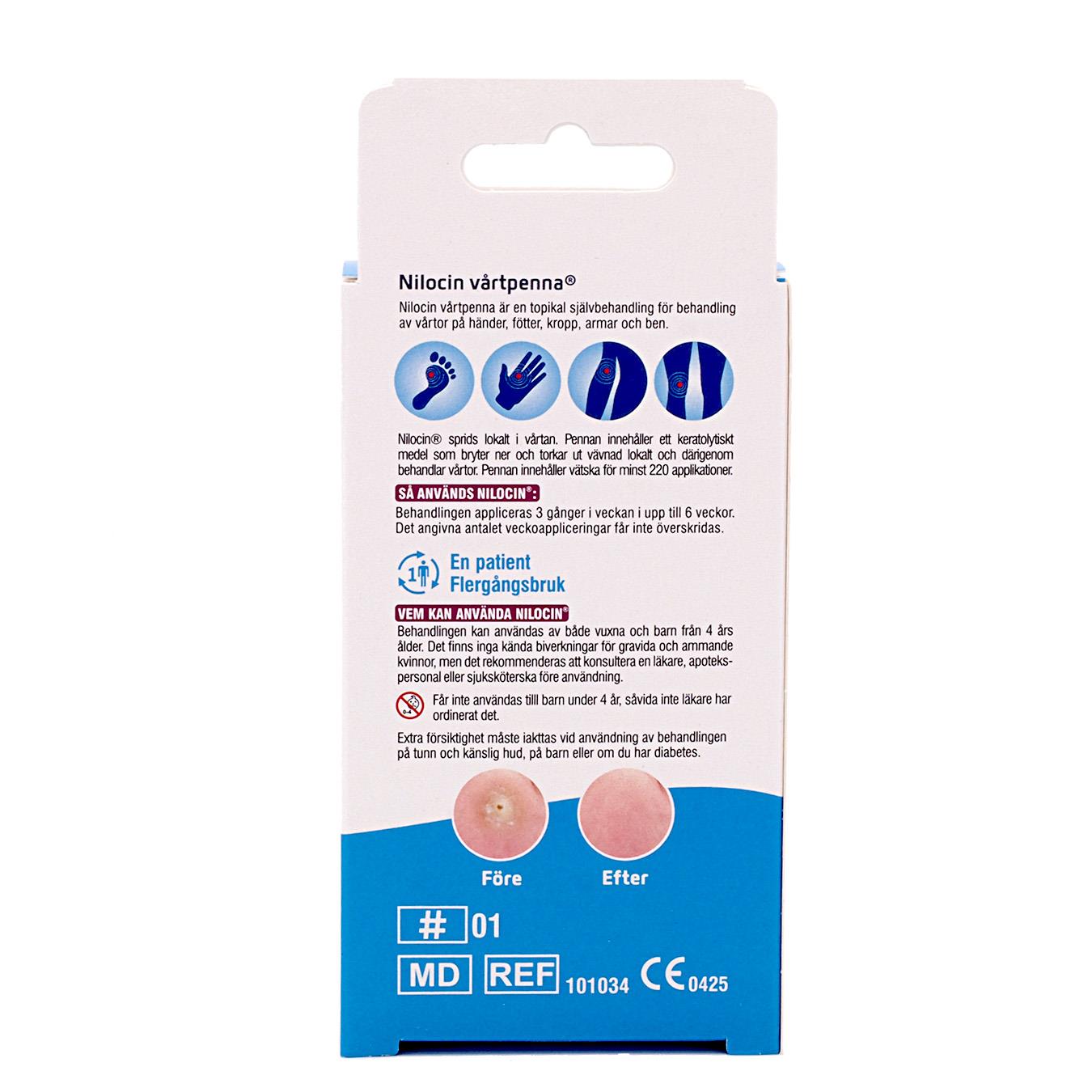 Nilocin-vortepenn - 3 ml - For behandling av vorter